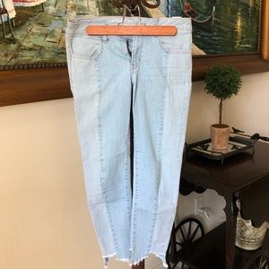 Dual color cropped jeggings